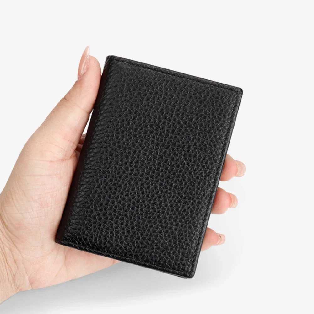 Genuine Leather Mens Business Card Holder High-grade Gift Litchi Grain Head Layer Cowhide Business Card Case Z250621