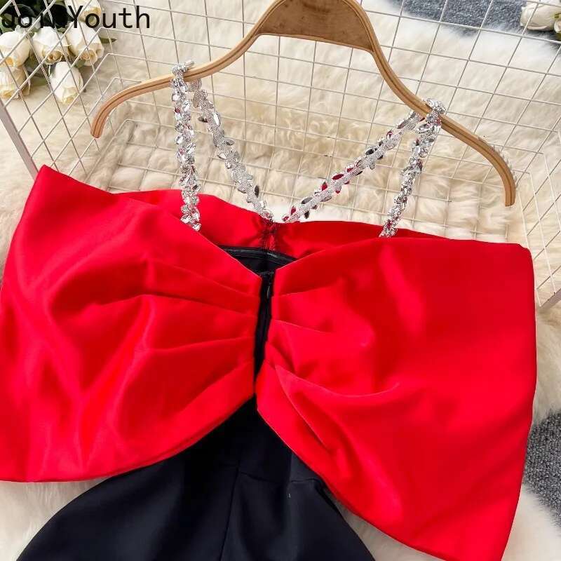 Sexy Party Dresses Women Korean Temperament Robe Femme Slash Neck Diamond Tunic Bow Bodycon Maxi Dress 2025 Vestidos De Mujer