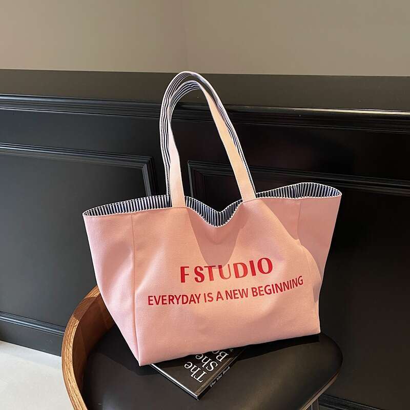 designer bag Casual Canvas Korean Style Lazy Underarm 2025 New Letter Tote Large Capacity Double-Sided Shoulder Bag