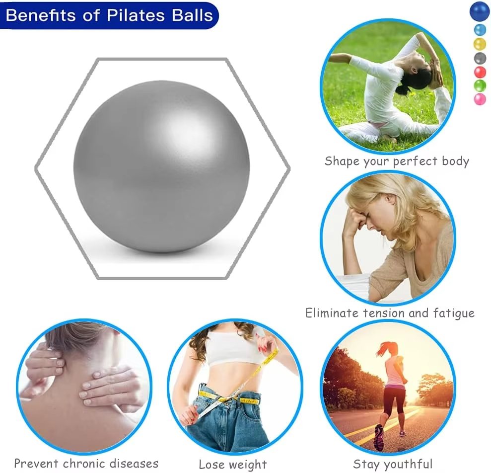 25cm Yoga Fitness Equipment Mini Ball Pilates Yoga Ball Mai Pipe Ball Gymnastics Balance Fitness Hip Ball Pilates Ball Explosion proof Yoga Core Ball 