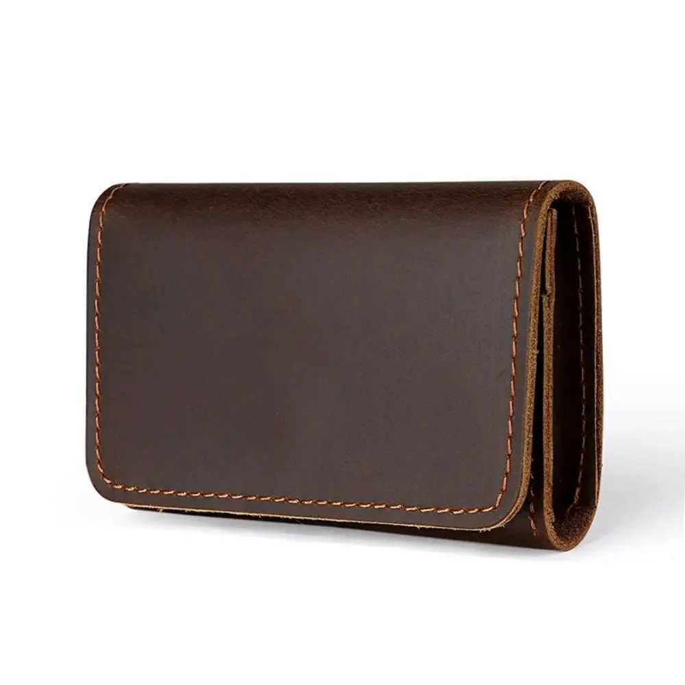 Leather PU Cowhide Short Wallet Small Solid Color Card Holders Clutch Coin Purse Korean Style Men Short Wallet Business Z250621