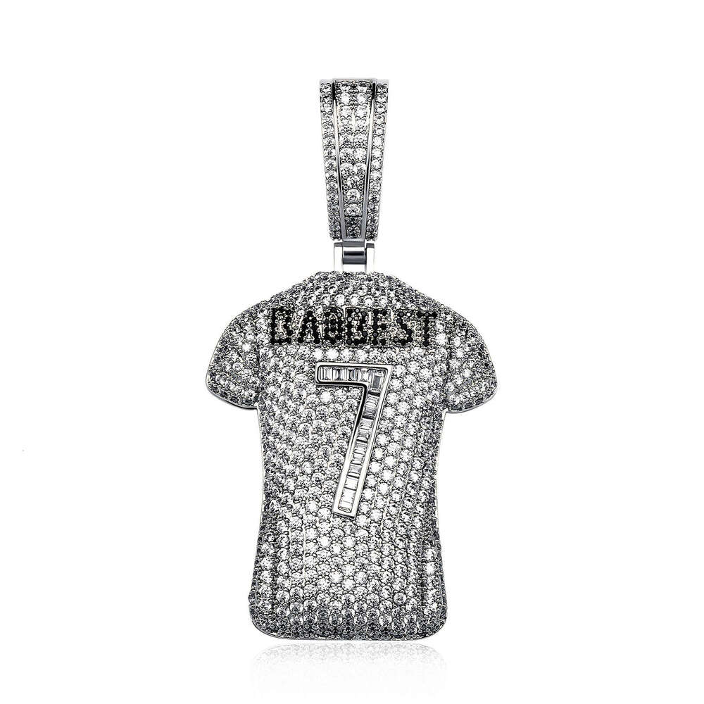 Hot Selling Hip-Hop Personality Trend Full Zircon 7 Number Jersey Pendant 3D Men's Necklace