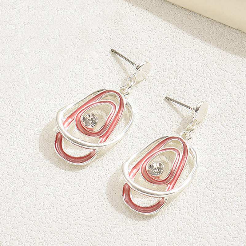 Trendy Fashion And Earring Set Irregular Inlaid Long Necklace For Women Unique Earrings