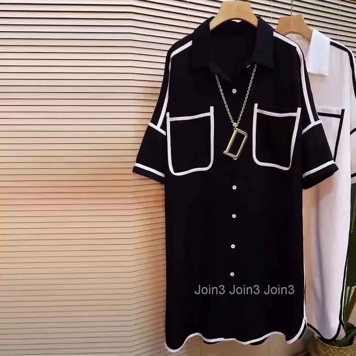 2025 Blusas Mujer De Moda Summer Blouse for Women Oversized Tops Fashion Casual Pockets Shirts Korean Vintage Black Blouses