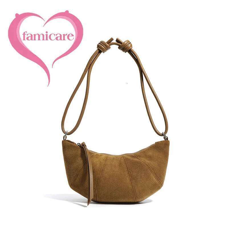 2024 New Women Dumpling Female Niche Underarm Shoulder Bag Lady Cross-Body Messenger Maillard Croissant Autumn Winter Hobos