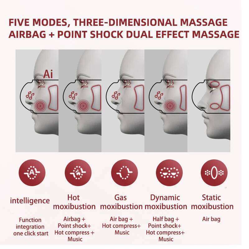Designer Luxury Electric Massager 4D Music Hot Compress Air Bag Pressure Vibration Massage Eye Care Instrument Relief Fatigue Improve Sleep