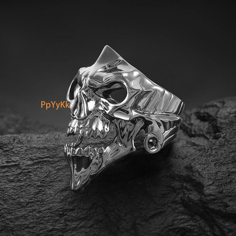 Luxury Jewelry Men's Hip Hop Ring Trendy Bold Copper Ring Skull Spider Web Smoking Ghost Head Ring