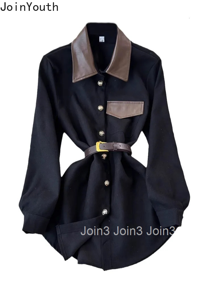 Fashion Korean Blouse Women Clothing Turndown Collar Long Sleeve Slim Waist Shirts Tops Loose Vintage Corduroy Camisas De Mujer