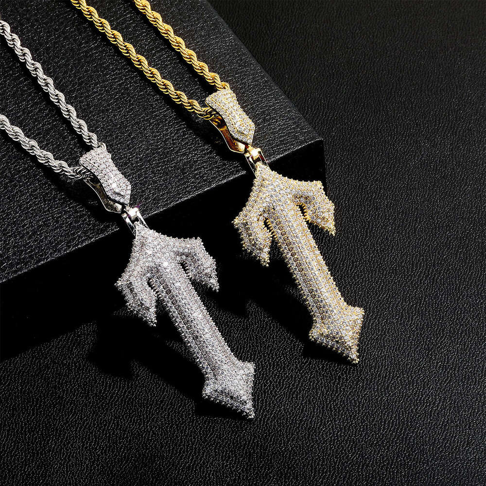 Jin Ao New Hip-Hop Cross Pendant with Zircon Inlay Trendy Rap Style Wearable Tennis Cuban Chain
