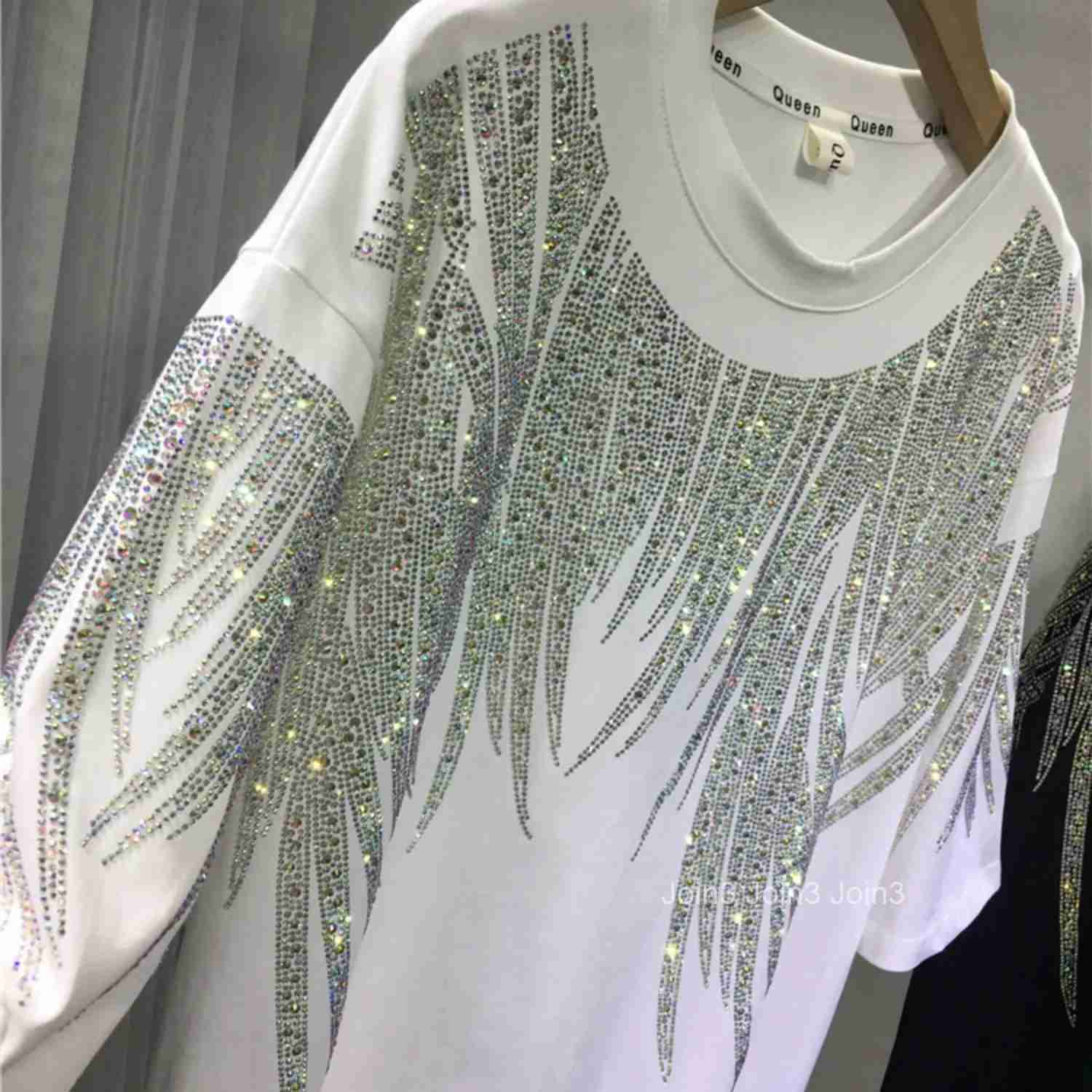 Oversized Shirts for Women Fashion Summer Tshirts Short Sleeve O-neck Tees 2025 Ropa Mujer Heavy Diamond Casual Chic Y2k T Shirt