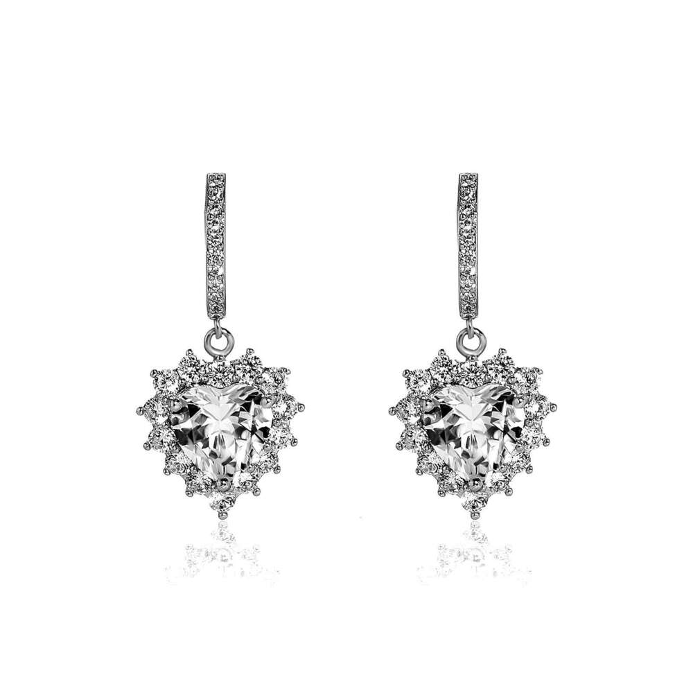 Jewelry Gold Australian Heart-shaped Zircon Earrings Ins Internet Celebrity High-end Design Sense Women's Trendy Ear Accessories