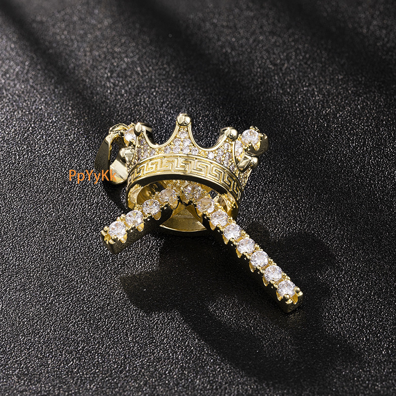 Luxury Moissanite Jewelry Luxury Diamond Inlaid Cross Hip Hop Necklace Niche Unique Choker Pendant Men's Accessory