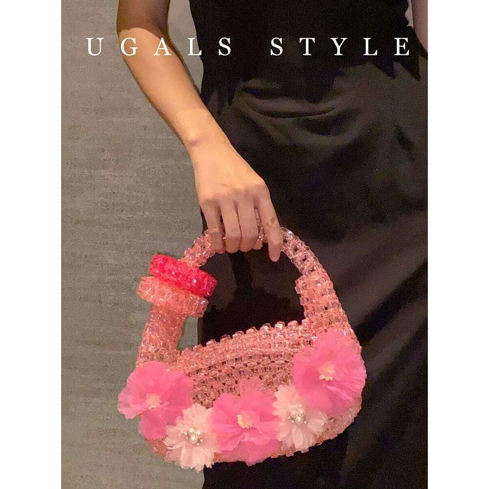 Designer Bag High Quality Pearl Beaded Handmade Handbag Women Fashion Evening Wedding Party Clutch Purse Beads Beading Woven Shoulder Bag
