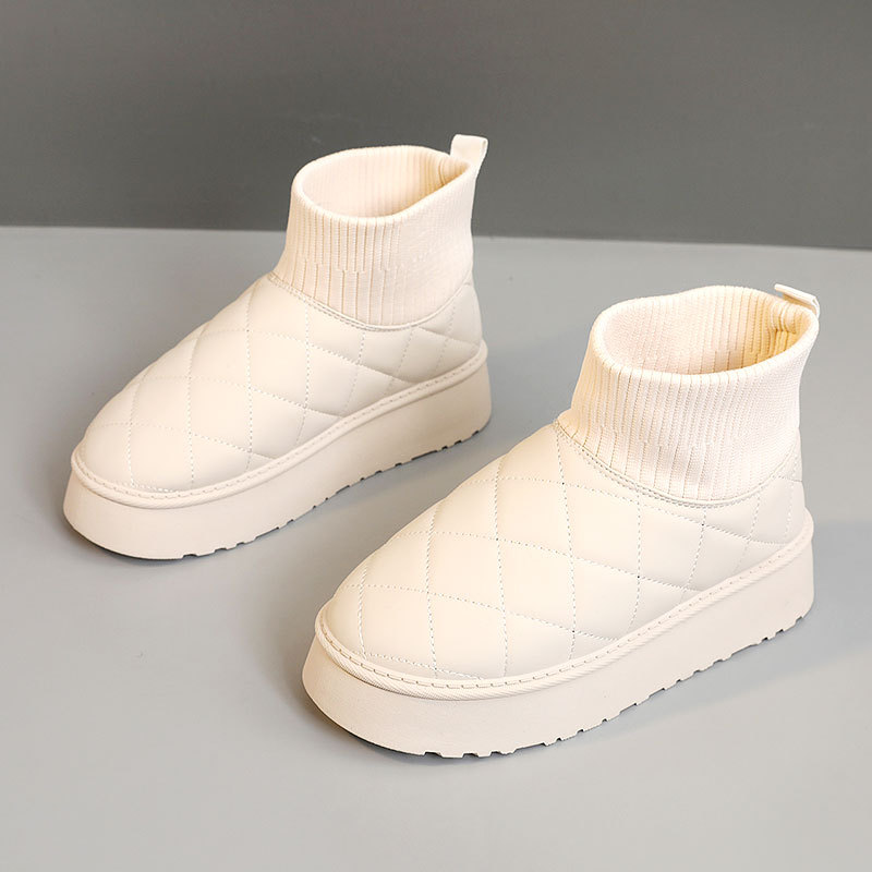 2025 free shipping designer new women's winter shoes solid color women's new snow boots cotton and velvet sports cotton shoes