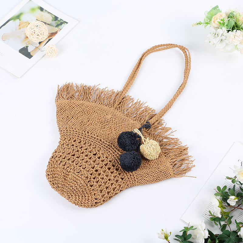 Free Shipping New Straw Beach Bag Handbag Summer Fairy Stylish Woven Bag Luxury Designer Korean Version Versatile Vacation Shoulder Crossbody Bag