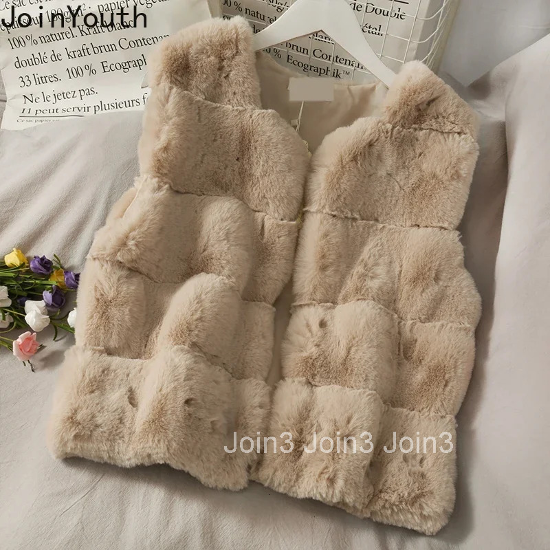 Furry Soft Vest Jackets Women Winter Clothing Thicked O-neck Sleeveless Coats Fashion Faux Fur Short Crop Tops 2025 Ropa Mujer