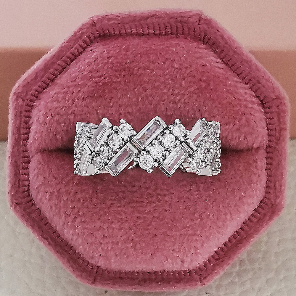 2025 Choucong Handmde Elegant Ins Top Sell Luxury Jewelry 925 Sterling Silver Fill Baquette Cut 5A Cubic Zircon CZ Diamond Party Eternity Women Weddin