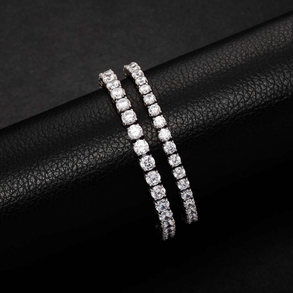 TikTok Live Full Dia Flash Zircon 4-5MM Stainless Steel Tennis Bracelet Unisex Celebrity Style Jewelry