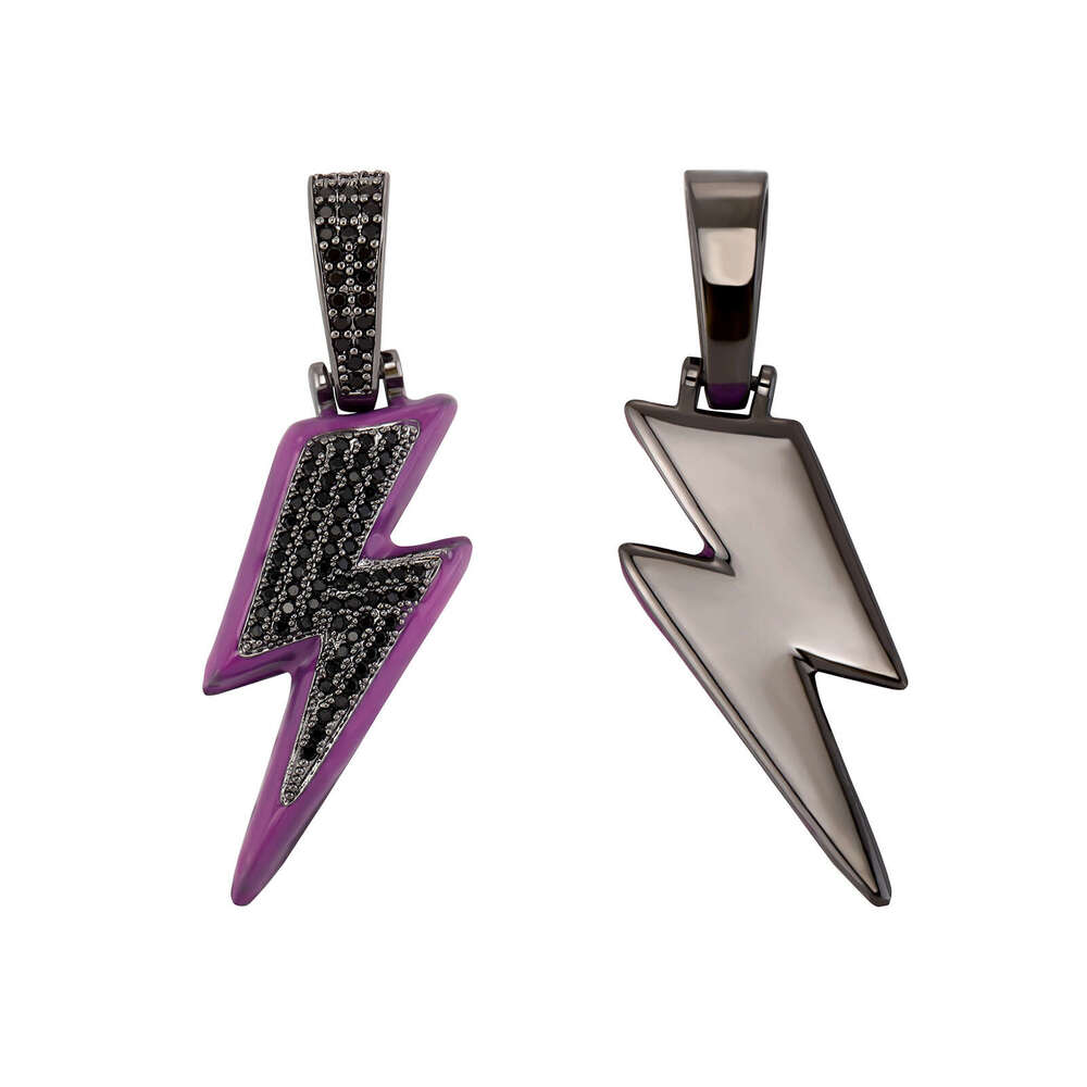 TikTok Live Colorful Full Dia Luminous Lighing Hip-Hop Pendant Men's Trendy Necklace Copper Inlaid Zircon