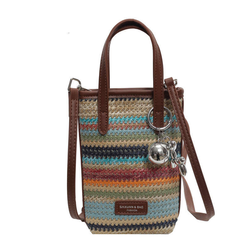 Summer Fashion Handbag 2024 New designer bag Mini Straw Woven Phone Versatile Shoulder Crossbody Small Square Bag