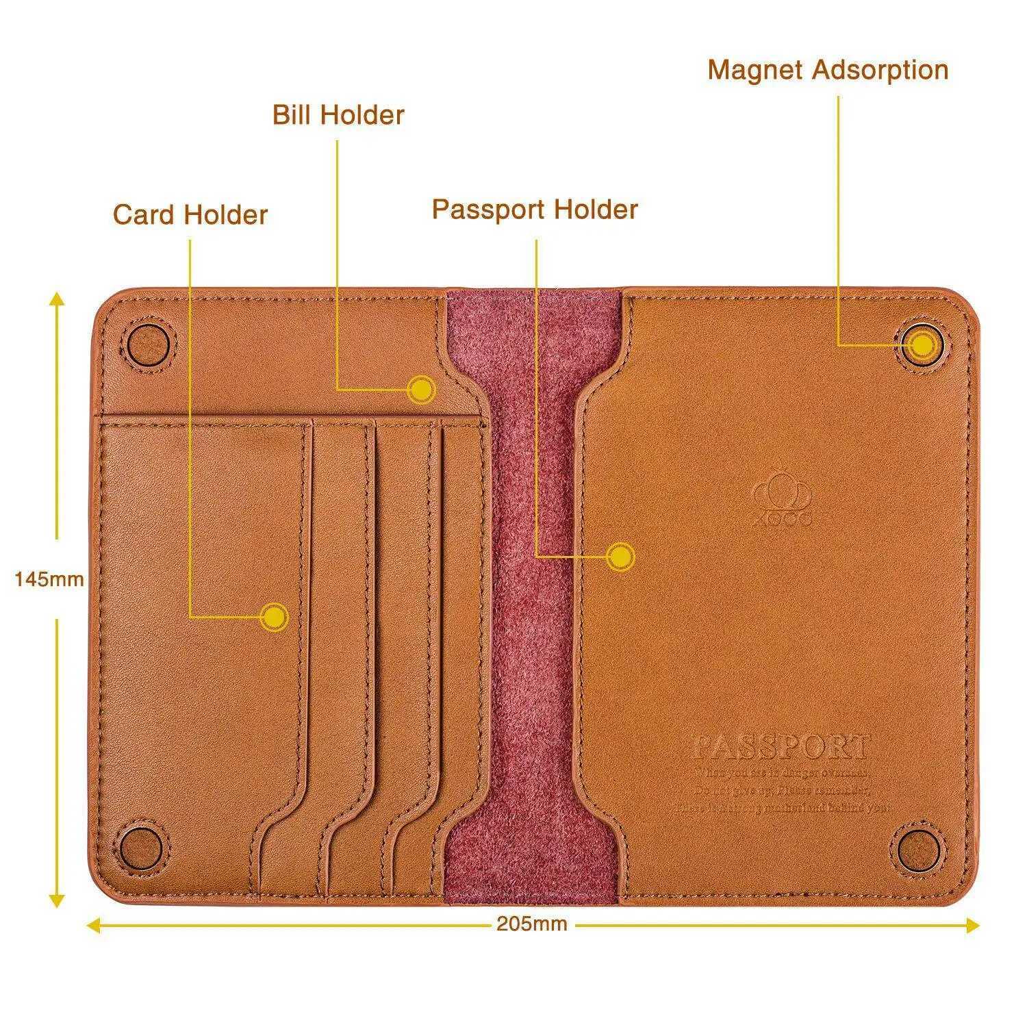 High Grade Real Leather Passport Cover Ticket Wallet Travel Document Storage Bag Multi Card Holder Thin Pass Port Pouch Cases Z250621