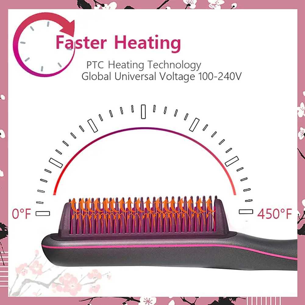 Hair Straightener Brush Iron Professional Hair Tools Straightening Comb LCD Hair Comb Wet And Dry Hair Straightener CurlerXJ250621