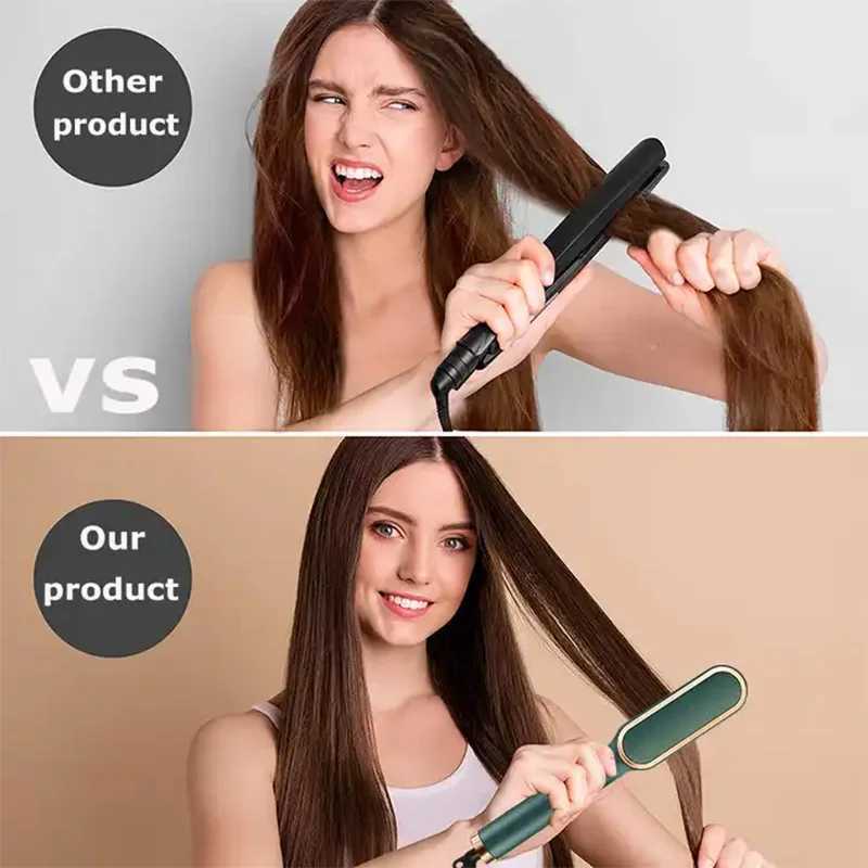 New Hair Straightener Ceramic Hot Comb 2 in 1 Electric Straighten Hair Brush Negative Ion Anti-scalding Styling ToolXJ250621