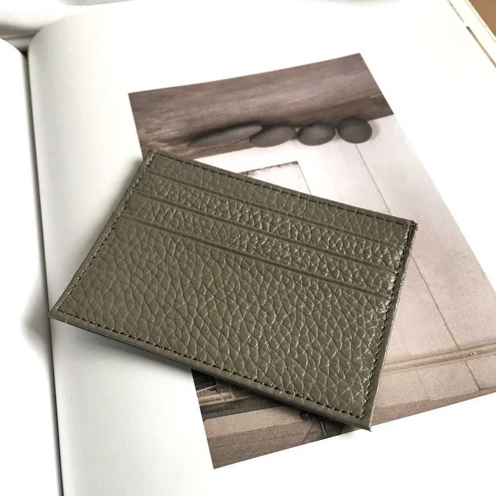 Custom 100% Genuine Leather Card Holder Party Anniversary Personalized Gift Women Men Mini Wallet Slim Sleeve Purse Z250621