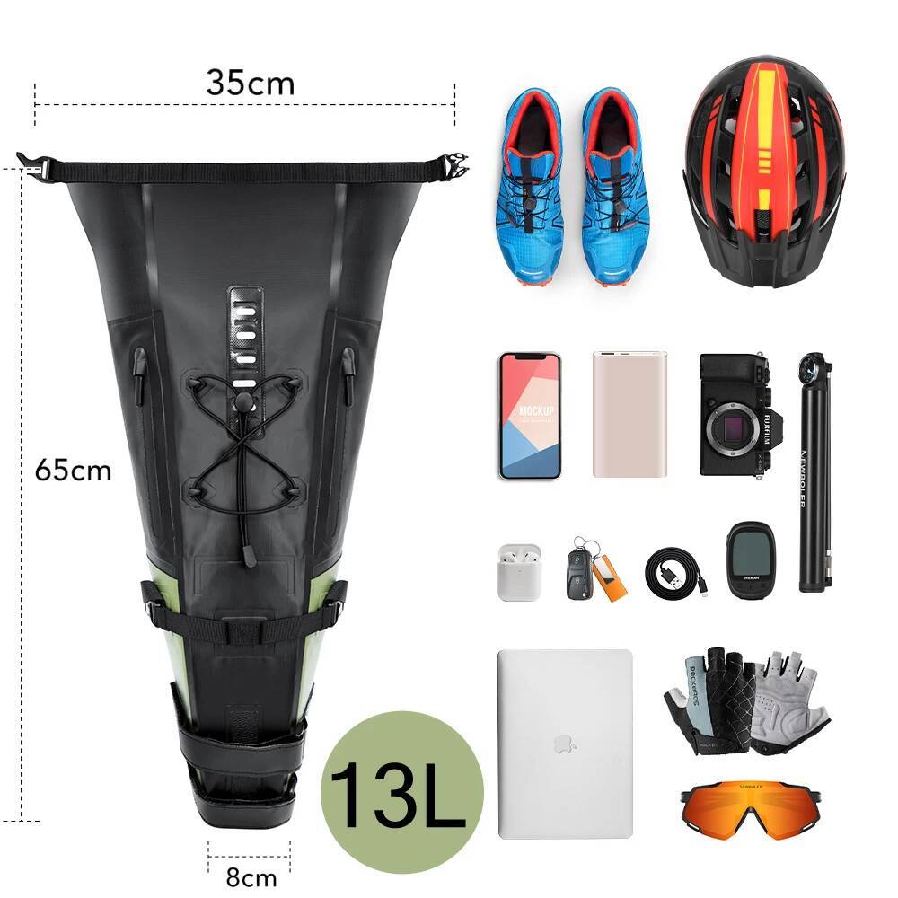 NEWBOLER Bike Waterproof Bicycle Saddle Reflective Large Capacity Foldable Tail Rear Bag Cycling MTB Trunk Pannier Black designer bag