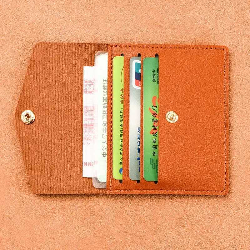 Men Women Bank ID Bus Card Holder Travel Card Organizer Solid Color Leather Multi-card Slot Portable Case Z250621
