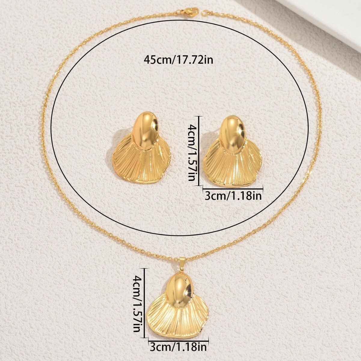 Necklace Set Floral Leaf Texture Design Earrings Versatile Jewelry For Women