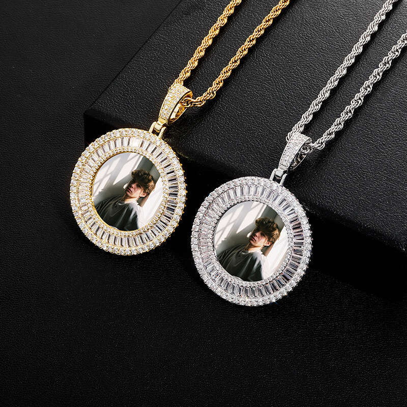Jin Ao T Square Dia Super Shiny Photo Pendant Couple DIY Fashion Light Temperament Necklace