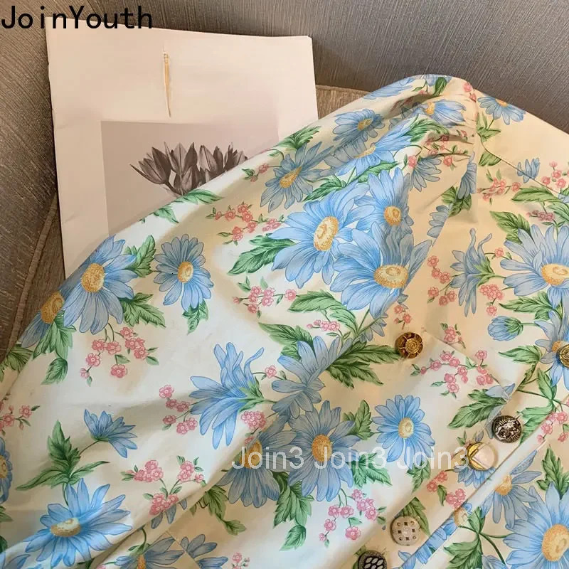 Vintage Blouse Women Clothing Fashion Floral Summer Shirts Stand Neck Long Sleeve Blouses Tops 2025 Blusas Mujer De Moda 27p094