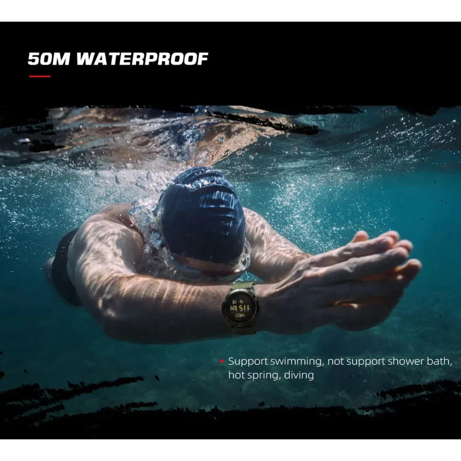 NORTH EDGE Watch for Men ALPS 45MM Outdoor Sports Swimming Metronome Compass Waterproof Carbon Fiber Case Nylon Strap Men Watch 250619