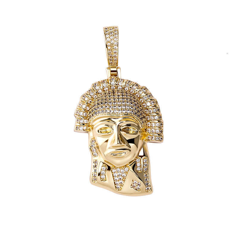 Fashion Pendant Ancient Egyptian Pharaoh Head Personality Hip-Hop Men's Trend Full Zircon Necklace