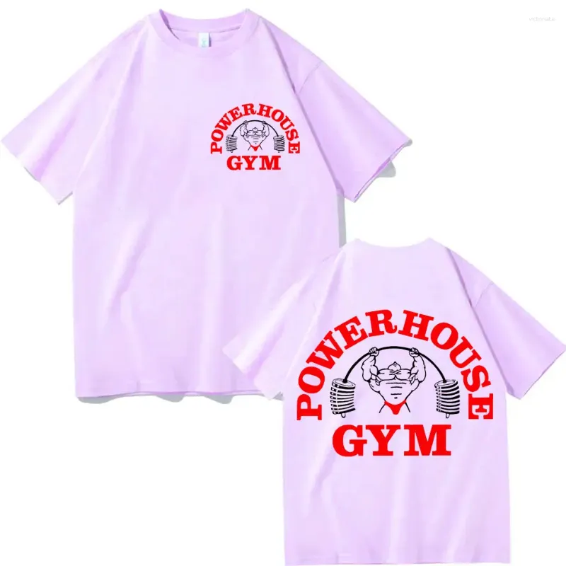 T ShirtsMen's Powerhouse Gym Double Sided Print T-shirt High Street Fashion Trend Short Sleeve Men Women Casual Loose Cotton T-shirts