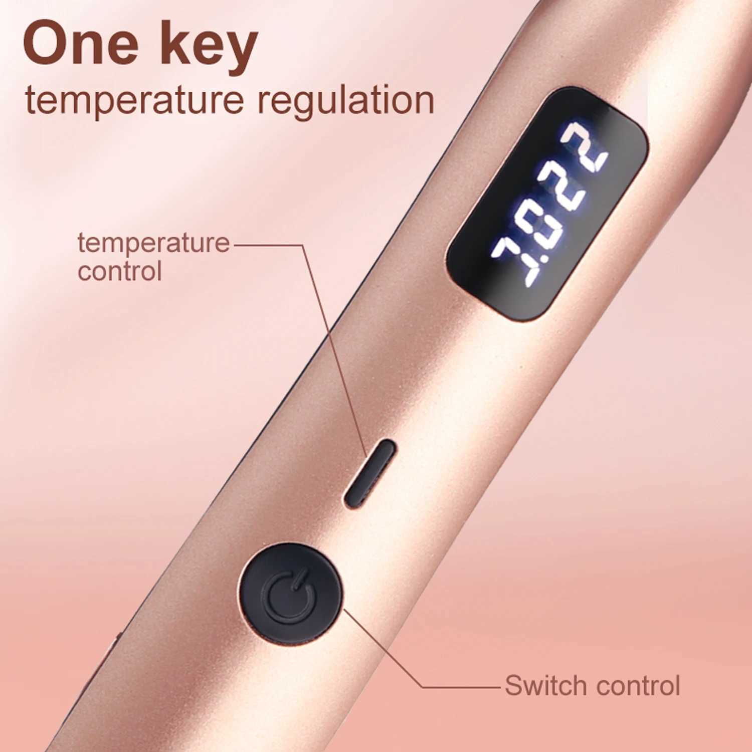 Mini Hair Straightener Pencil Straightener for Short Hair Beard and Pixies Straight or Tight Curler Adjustable TemperatureXJ250621