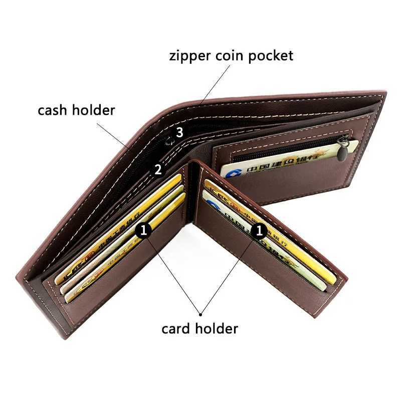 New Short Men Wallets Card Holder Classic Male Wallet With Coin Pocket Zipper Fashion Frosted Slim Mens Purses Z250621