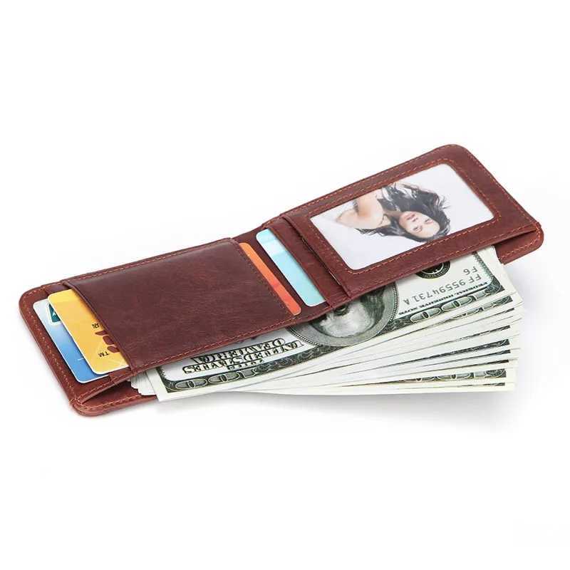 RFID Casual Small Wallet for Men Cow Leather Male Slim Wallets Short Mini Wallet with Card Holder Pocket Purses Z250621