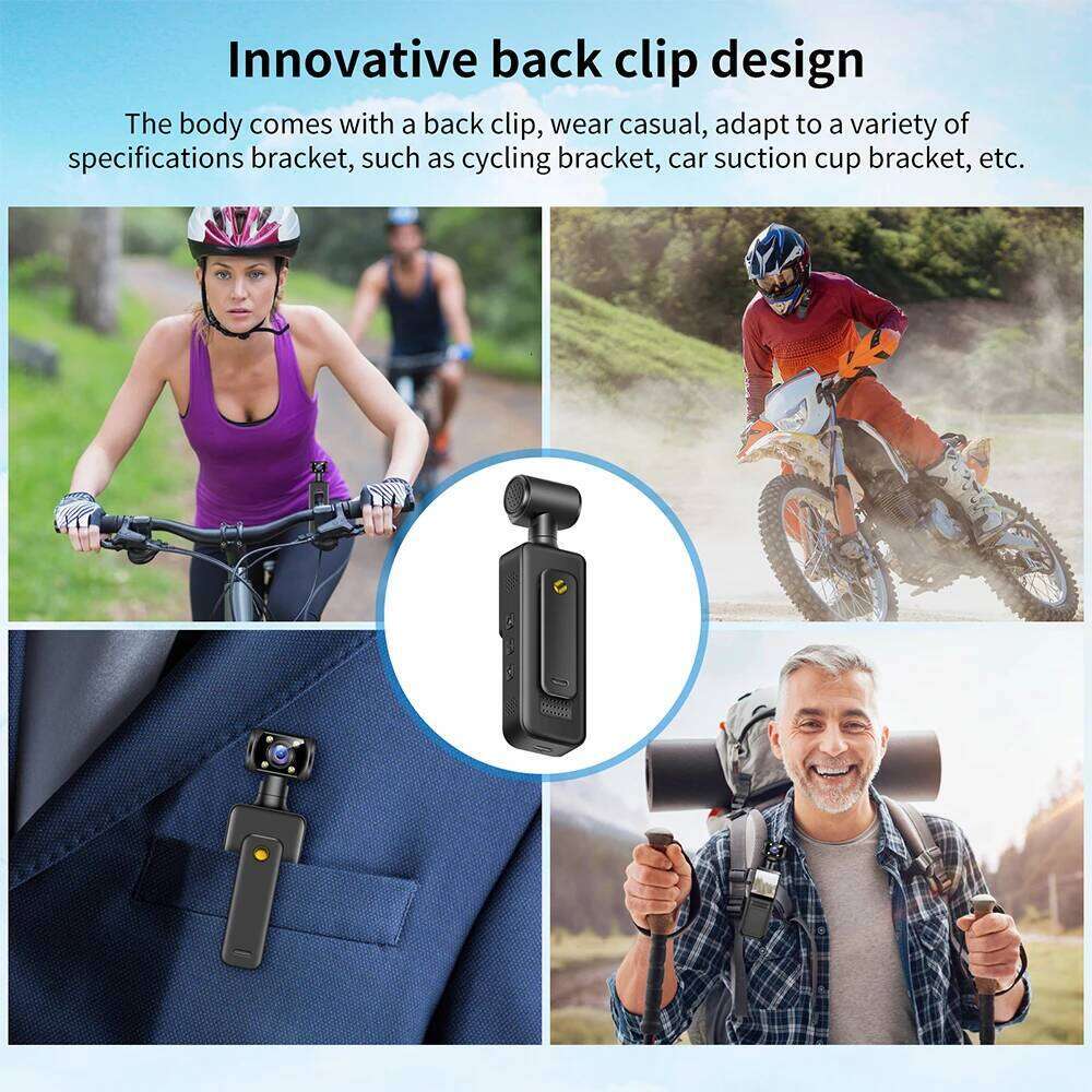 128GB 4K Ultra HD Action Mini Camera 180 Rotatable Vlog Wifi Sports Cam Waterproof Case Helmet Travel Bicycle Driver Recorder