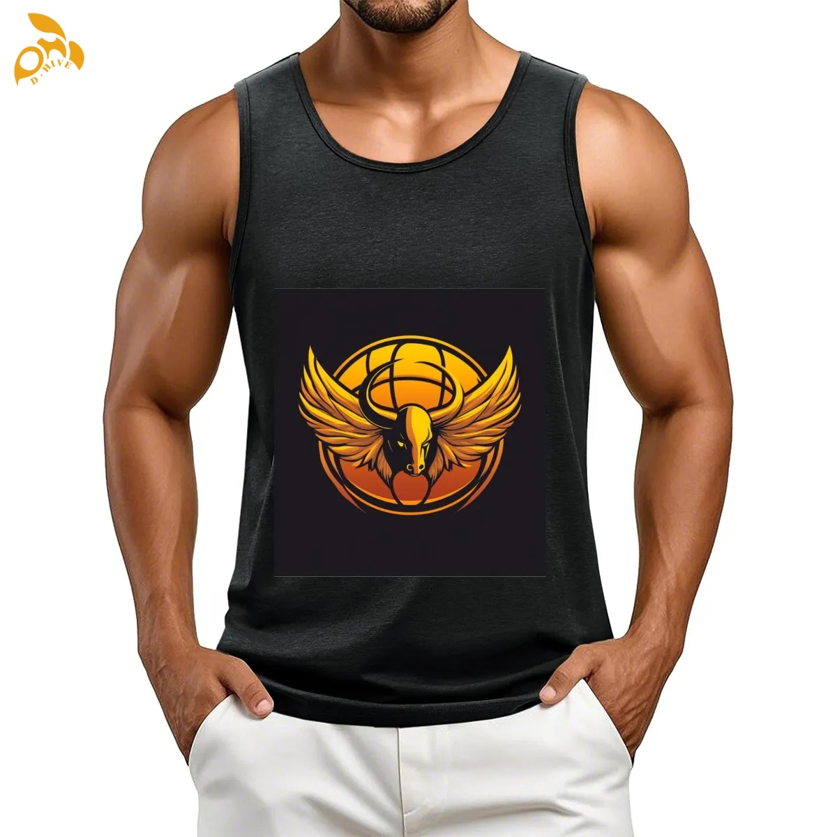 free shipping of customized Sports ventilation American men's polyester vest with exquisite patterns from US