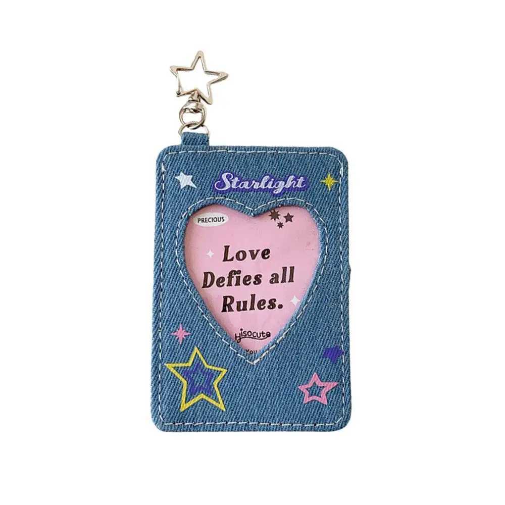 3 Inch Card Holder Small Card Storage Photo Card Storage Case Cowboy Card Holder Pendant INS Korean Version DIY Z250621