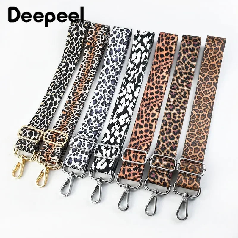 Deepeel 3.8cm Leopard Print Wide Shoulder Straps Wallet Tapes 80-140cm Adjustable Crossbody Womens Long Bags Strap Accessories 250617