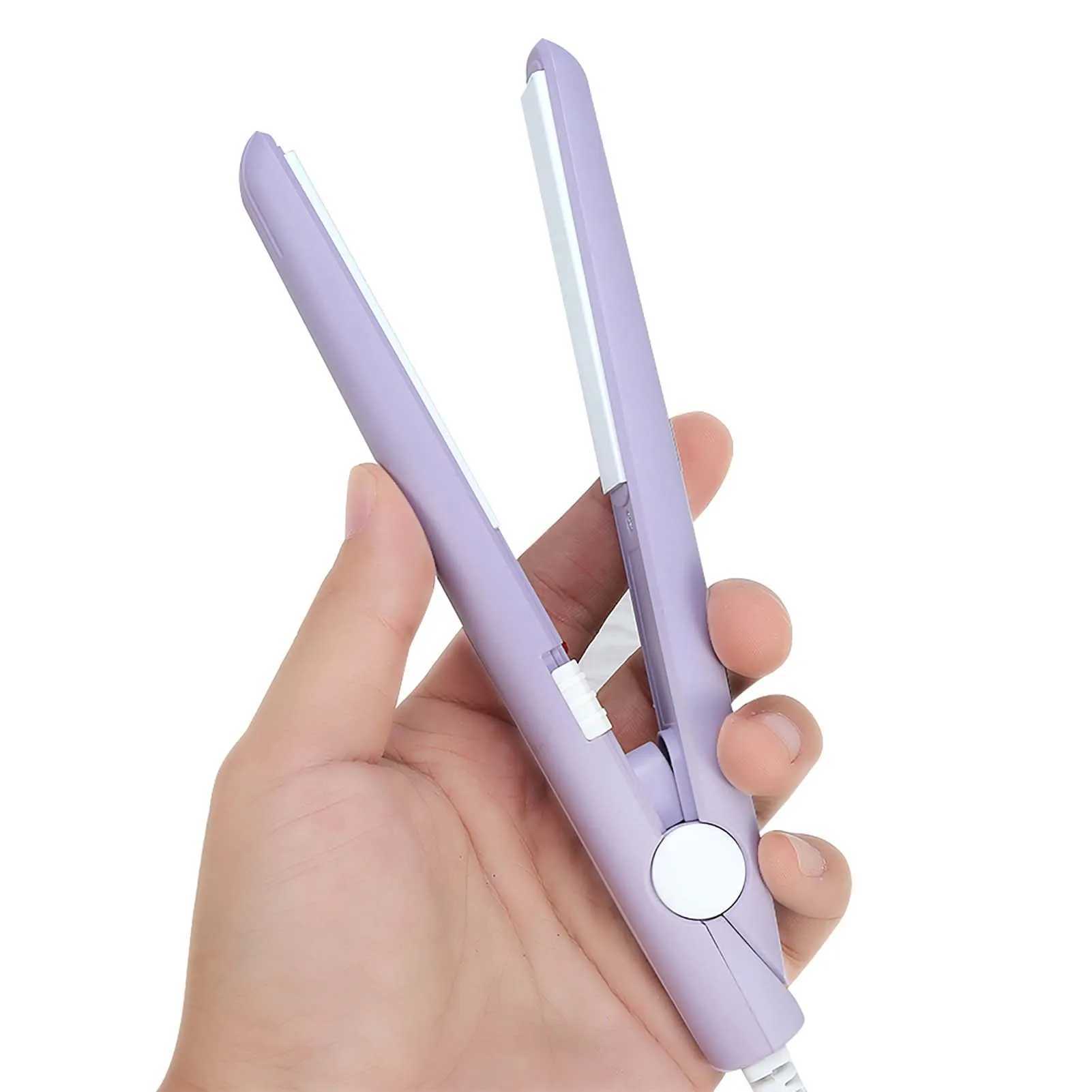 2 in 1 Mini Hair Straightener Ceramic Plate Beauty Flat Iron Heating Curler Hair Straightener Mini Flat IronXJ250621