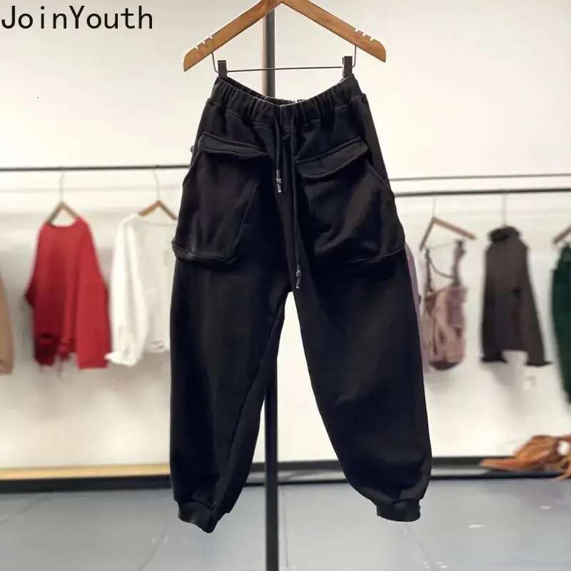 Harajuku Joggers Fashion Korean Y2k Cargo Pants for Women Pantalon Femme Thick Trousers Streetwear Casual Pockets Sweatpants