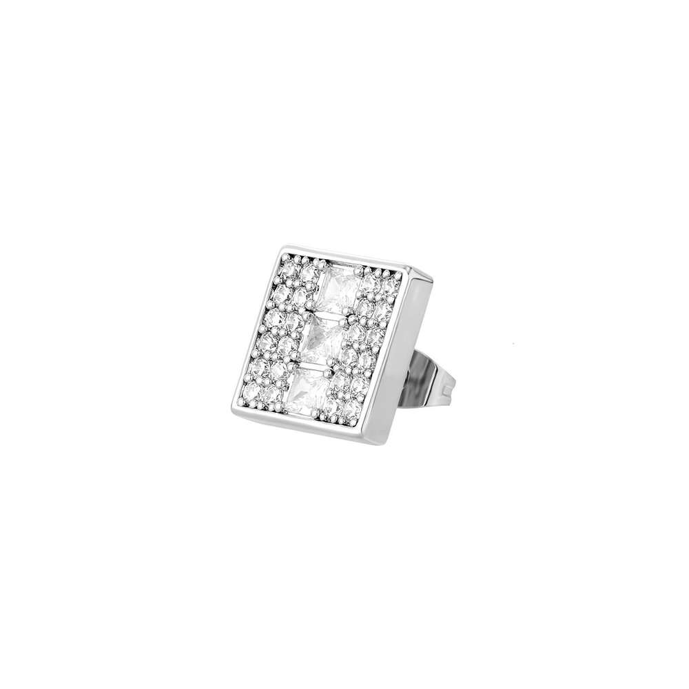 Square Full Dia for Women Korean Style Simple Fashion Small Earrings Trendy Elegant Gold Australian Studs