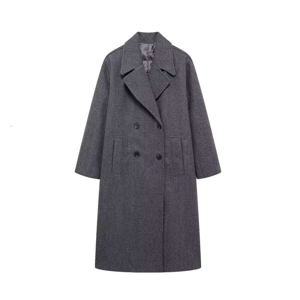 2024 RARF autumn new European and American style double breasted lapel long sleeved soft loose coat jacket