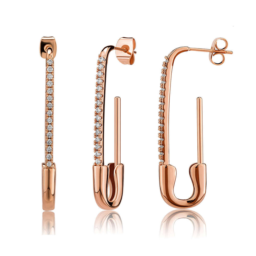 Jin Ao Creative Exquisite Small Paperclip Zircon Women's Earrings Simple Versatile High-end Sense Temperament Ear Jewelry