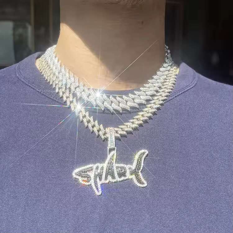VVS1 D Color Tennis Necklace 925 Silver 2-6.5mm D Color VVS Diamond Link Chain Necklace Iced Out Moissanite Jewelry Chain Men