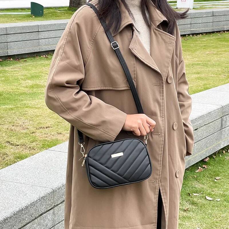 DHGM Fashion Women's Small Crossbody PU Leather Messenger Bags Zipper Handbags Designer Purse Summer Travel Bag for Female